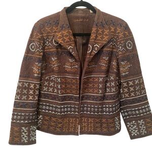 Coldwater Creek Multicolor Embroidered Blazer